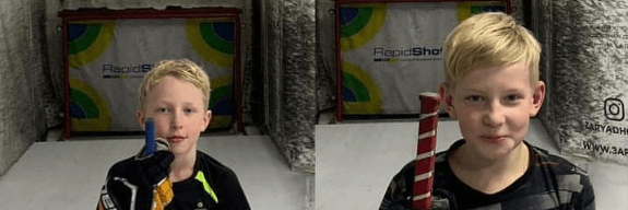 Brothers competing for the best score on their RapidShot system