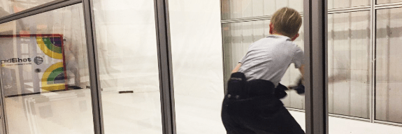 Teenager working on his shooting in a RapidShot